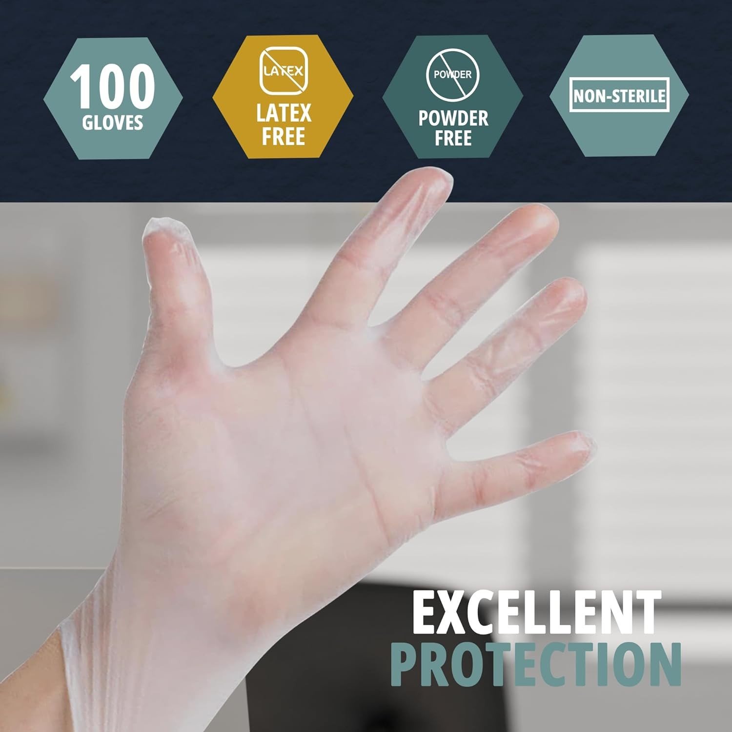 MED PRIDE Medical Vinyl Examination Gloves (Medium, 1000-Count) Latex & Rubber Free, Ultra-Strong, C