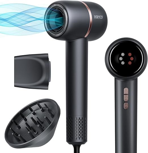 Hair Dryer, 160000RPM Fast Drying Blow Dryer, 500 Millions Negative Ionic High Speed Hair Dryer Prof