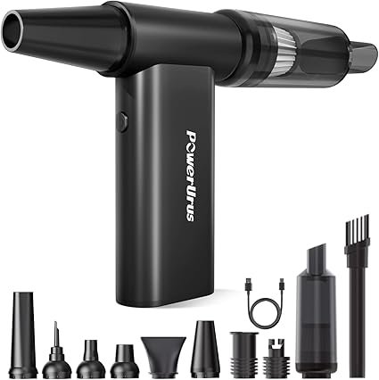 Compressed Air Duster, PowerUrus 200000RPM Electric Air Duster with Brushless Motor, 4-Gear Adjustab