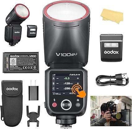 Godox V100C USA Version Flash for Canon Camera 100W TTL Camera Flash 70 Full Power Consecutive Flash
