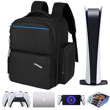 Travel Backpack Fits for PS5 PRO/PS5, Protective Carrying Case Storage Bag Compatible with Playstati