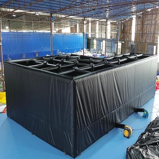 Giant Inflatable Maze Game (37x22x7.2ft with Blower) - Black Halloween Maze