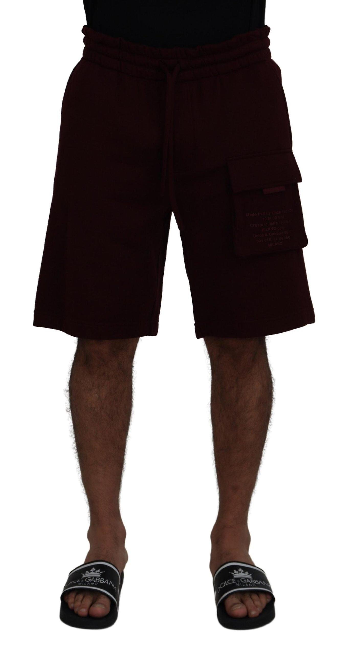 Dolce & Gabbana Men's Maroon Bermuda Cargo Men Shorts