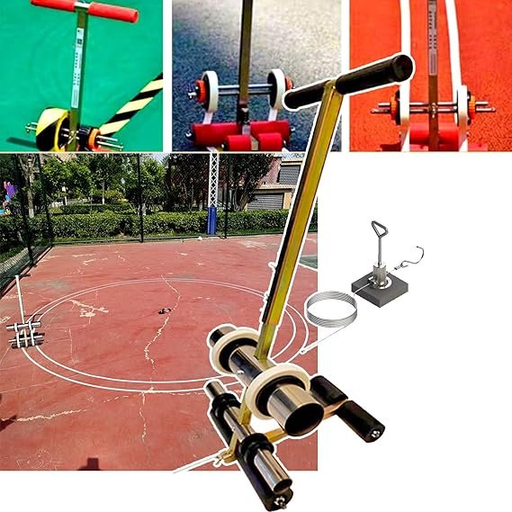 Hand Push Floor Marking Tool - Basketball Court Marking Kit with Marking Tape Roller for Driveway, A